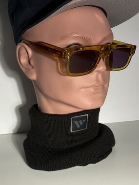 New Authentic Gucci GG1085s 003 Amber Rectangular Sunglasses - Men